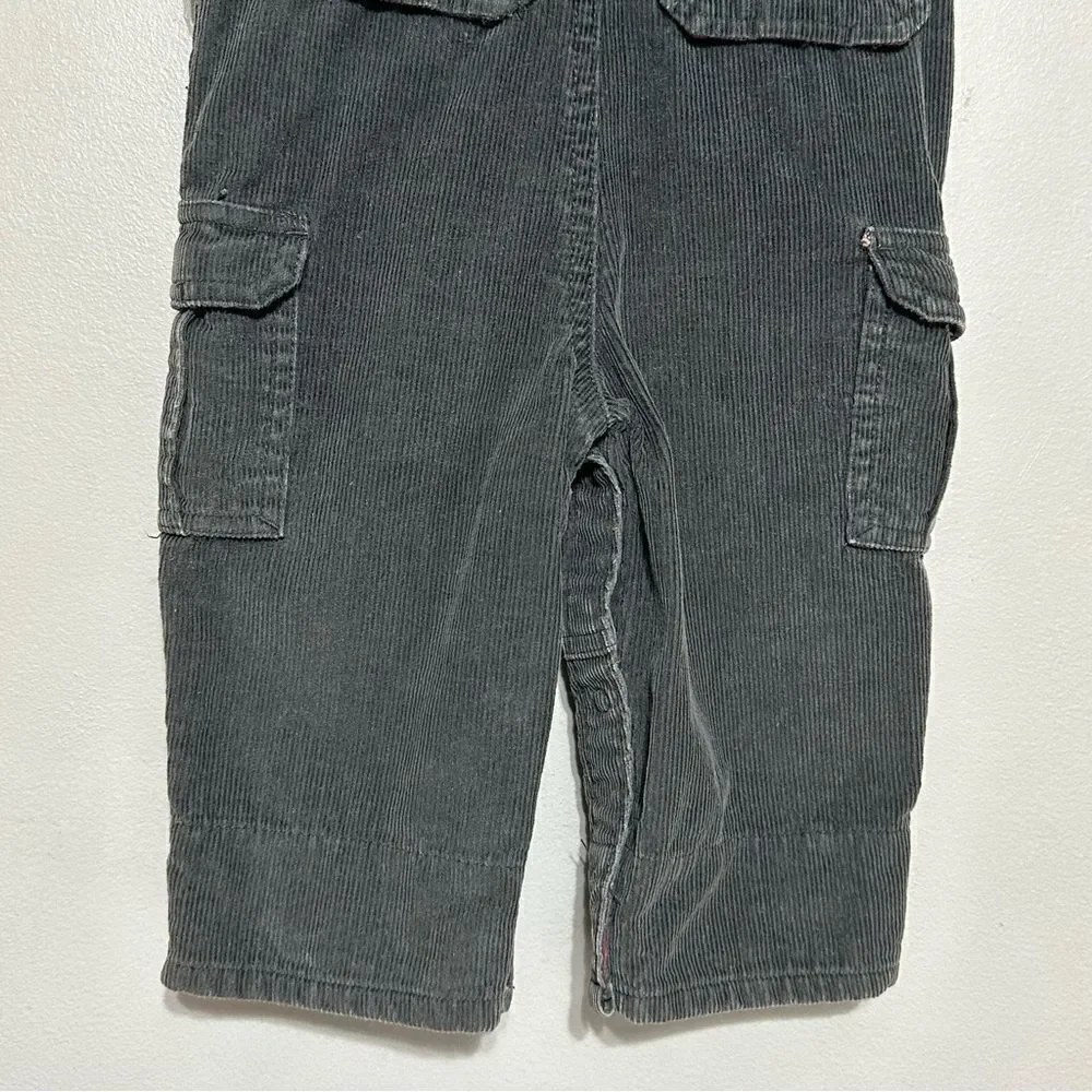 Oshkosh Vestbak Corduroy Overalls Plaid Flannel Lined Bibs Baby 6-9 Months Snaps